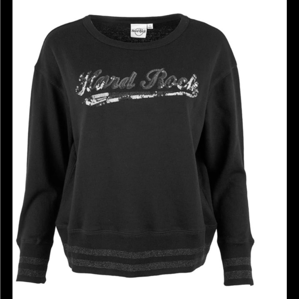 Hard Rock Cafe Women's Black Crew Neck Sweater large